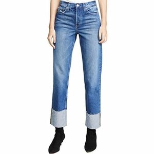 TRAVE Berit High Rise Straight Leg Jeans Raw Hem Santa Monica SZ 23